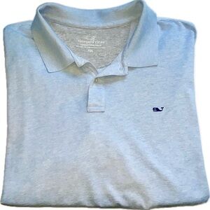 Vineyard Vines Men’s 2XL Light Blue Edgartown Polo Whale Logo Stretch EUC